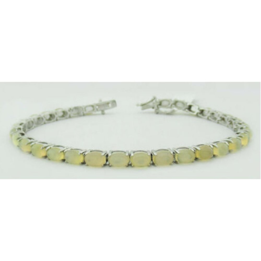 Genuine 13.30 Cts Opals Bracelet .925 Sterling Silver